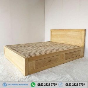 Jual Tempat Tidur 2 Laci Minimalis Kayu Jati Jepara Gred A Waterbased