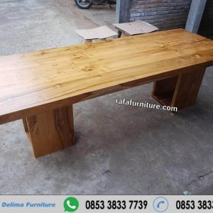 Harga Meja Makan Kayu Jati Solid Tebal Join Sambung
