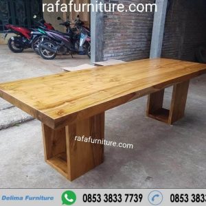 Jual Meja Makan Kayu Jati Solid Tebal Join Sambung