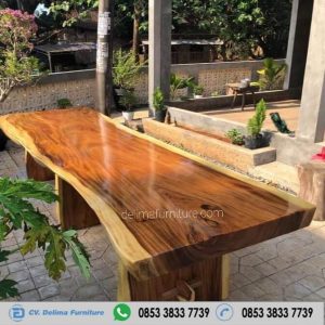 HargaMeja Rapat Meeting Kantor Kayu Solid Utuh Tanpa Sambung Suar Wood