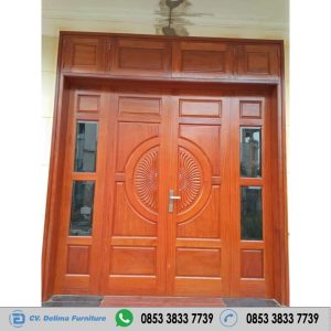 Desain Pintu Kupu Tarung Dobel Kayu Jati Tpk Perhutani