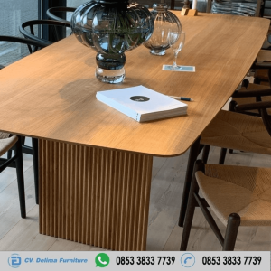 Set Meja Makan Kayu Jati Jepara Vejle Asli