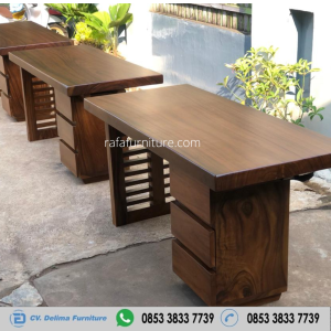 Meja Kerja Kayu Solid Utuh 1 Lembar Papan