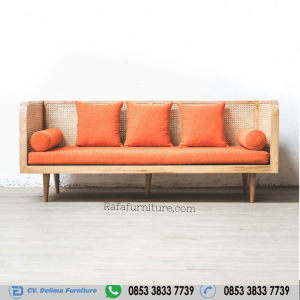 Kursi Sofa Rotan 3 Seater Kayu Jati
