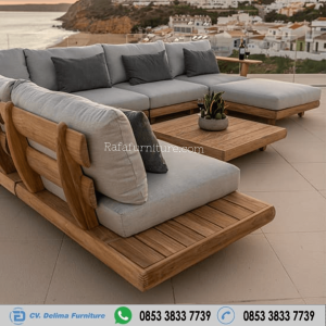 Kursi Sofa Kayu Jati Outdoor Natural