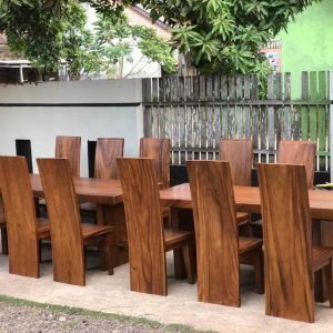 Desain Meja Makan Satu Set Besar Solid Kursi Blok