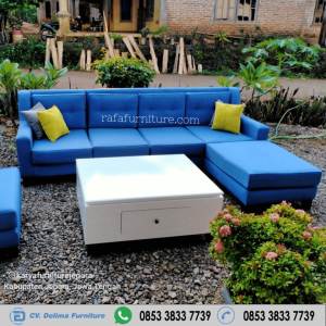 Model Kursi Sofa Tamu Blue Elegant Minimalis
