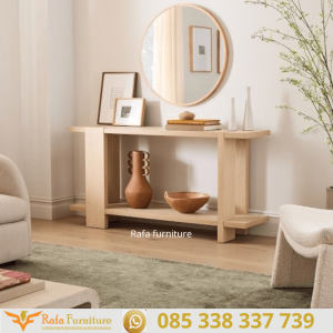 Meja Konsul Jati Minimalis Natural Azka