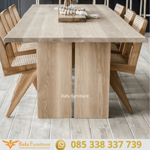 Model Meja Makan Kayu Jati Natural Angie