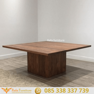 Meja Makan Kotak Persegi Kayu Jati Square