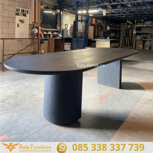Meja Makan Kayu Jati Besar Black Series