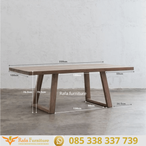 Meja Makan Kayu Besar Jati Scandi