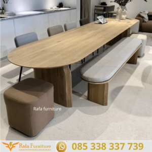 Model Meja Makan Kayu Jati Asli Tebal Oval