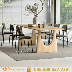 Set Meja Makan Kayu Jati Geometric