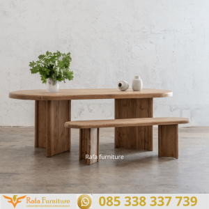 Jual Meja Makan Kayu Jati Besar Trion Table