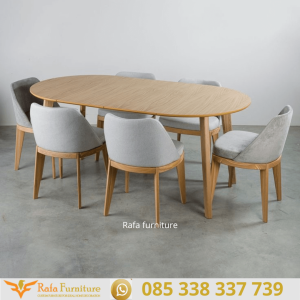 Set Meja Makan Kayu Jati 6 Seater