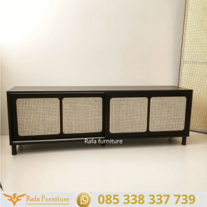 Buffet Tv Minimalis Rotan Jati Unitesi