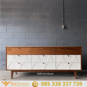 Meja Tv Kayu Jati Modern Marta Wood