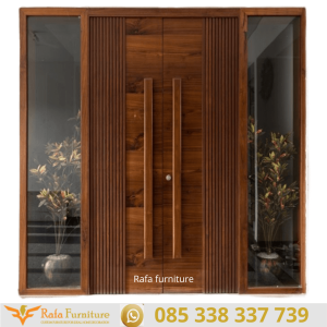 Pintu Rumah Kupu Tarung Dobel Kayu Jati Modern