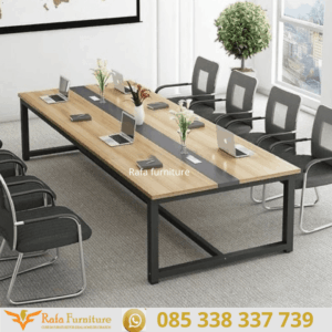 Desain Meja Rapat Kantor Jati Solid Fernando