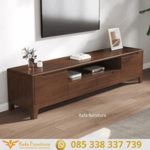 Meja TV Kayu Jati Minimalis Modern