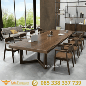 Meja Rapat Kayu Jati Minimalis Modern