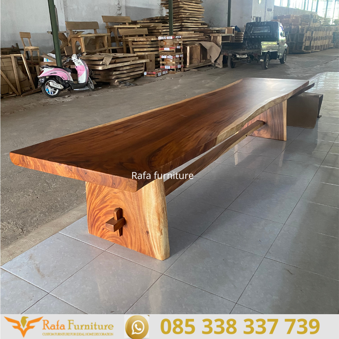 Meja Kayu Solid Utuh Tanpa Sambung Falah New