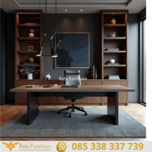 Meja Kerja Kayu Solid Jati Executive Office