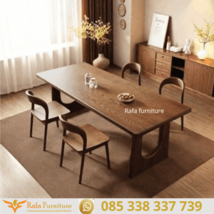 Meja Makan Kayu Jati Solid Brown Canada