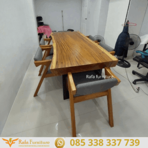 Meja Makan Kayu Solid Besar Panjang 200 Cm