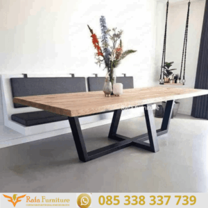 Meja Makan Kayu Solid Jati Minimalis Josi