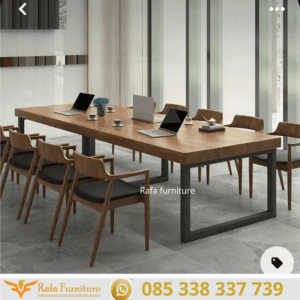 Meja Rapat Kantor Kayu Solid Set Persigao