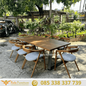 Set Meja Makan Jati Kursi Lauren