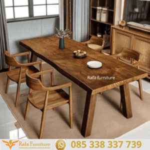 Set Meja Makan Kayu Jati Solid Belle