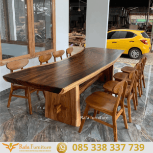 Harga Set Meja Makan Solid Wood Trembesi