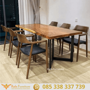 Meja Makan Kayu Solid Minimalis Modern