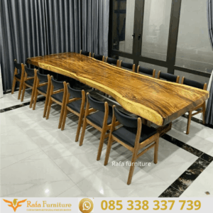 Set Meja Makan Trembesi Solid Slab