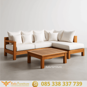 Sofa Sudut Kayu Jati Minimalis Modern