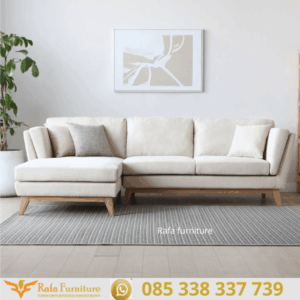 Sofa Sudut Minimalis Warna Netral