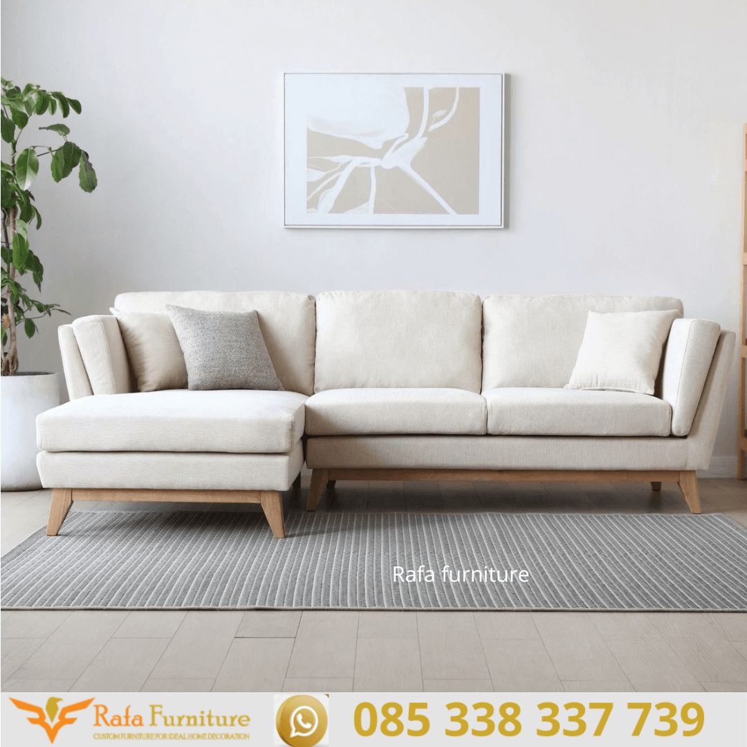 Sofa Sudut Minimalis Warna Netral