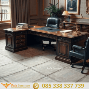 Meja Kerja Direktur Premium Kayu Jati Office