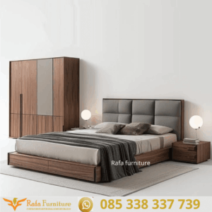Set Kamar Tidur Minimalis Modern Kayu Jati