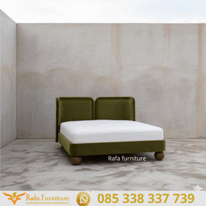 Tempat Tidur Modern Unik Kain Bludru