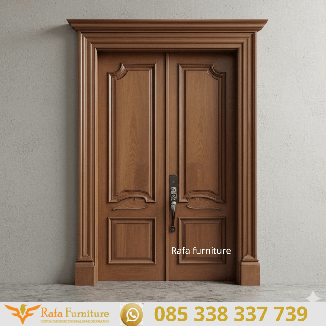 Pintu Kusen Kayu Jati Solid Desain Klasik
