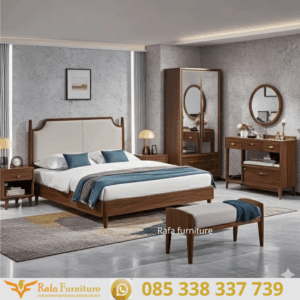 Set Kamar Tidur Lengkap Kayu Jati Minimalis