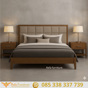 Tempat Tidur Minimalis Kayu Headboard Berlapis