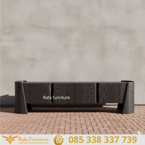 Credenza Lowboard Ruang Tamu Desain Trapesium Futuristik