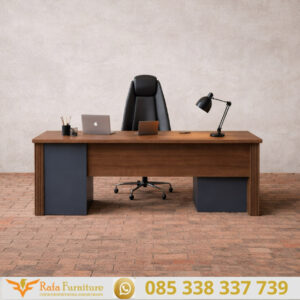Meja Direktur Minimalis Modern Kayu Walnut Luxury Series