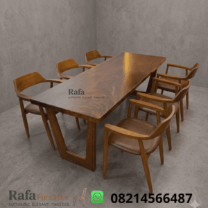 Set Meja Makan Kayu Solid Heroshima