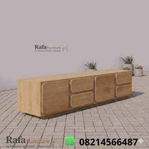 Meja TV Kayu Jati Model Zen
